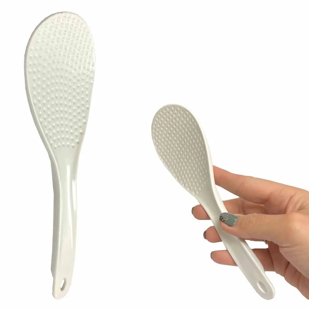 5 Pack Chinese Plastic Non-Stick Spoon Paddle White Plastic Sushi Rice Japanese