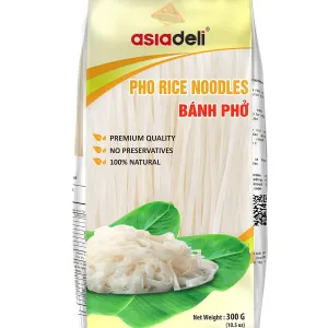 Asiadeli Pho Rice Noodles, Premium Rice Stick Noodles, Banh Pho Noodles - 10.5 oz. (Pack of 1 Bag)