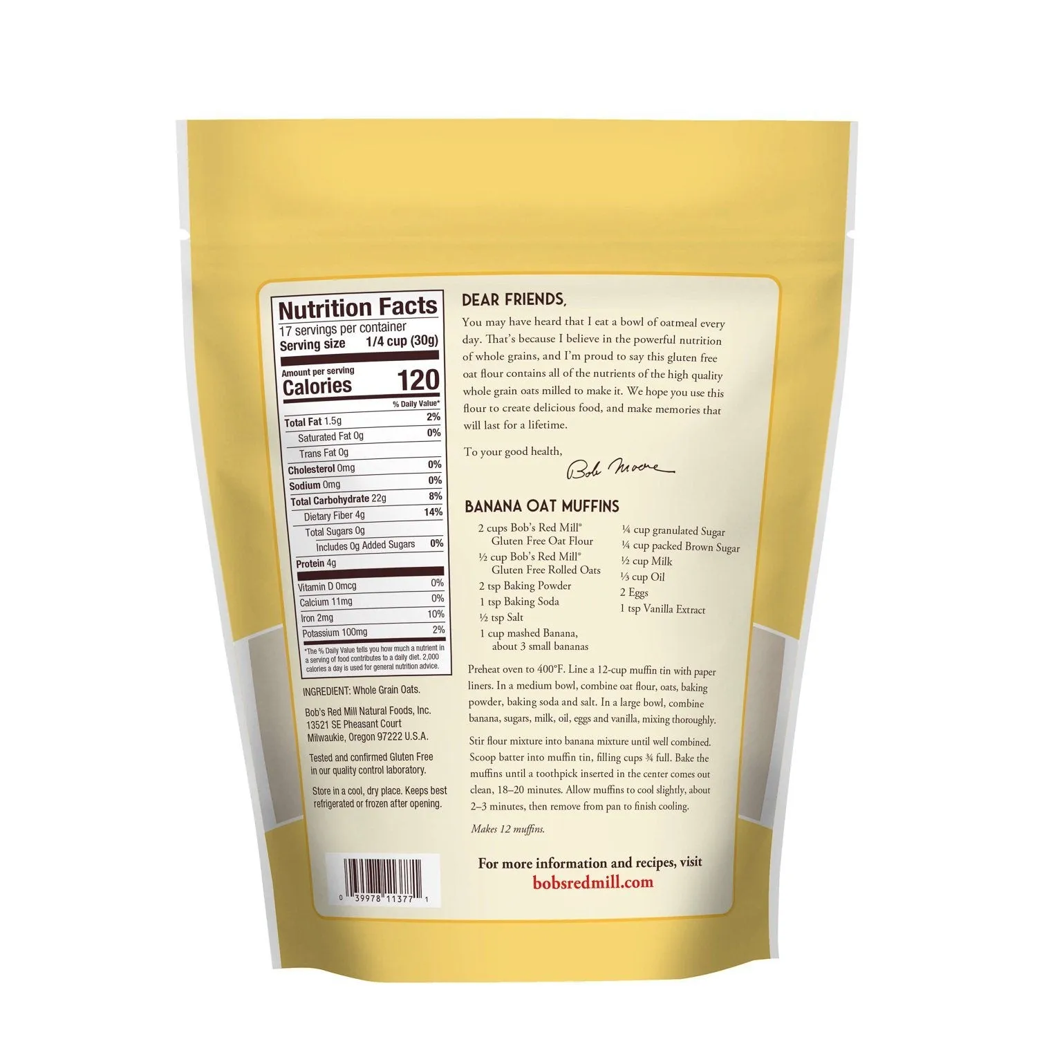 Bob'S Red Mill Oat Flour