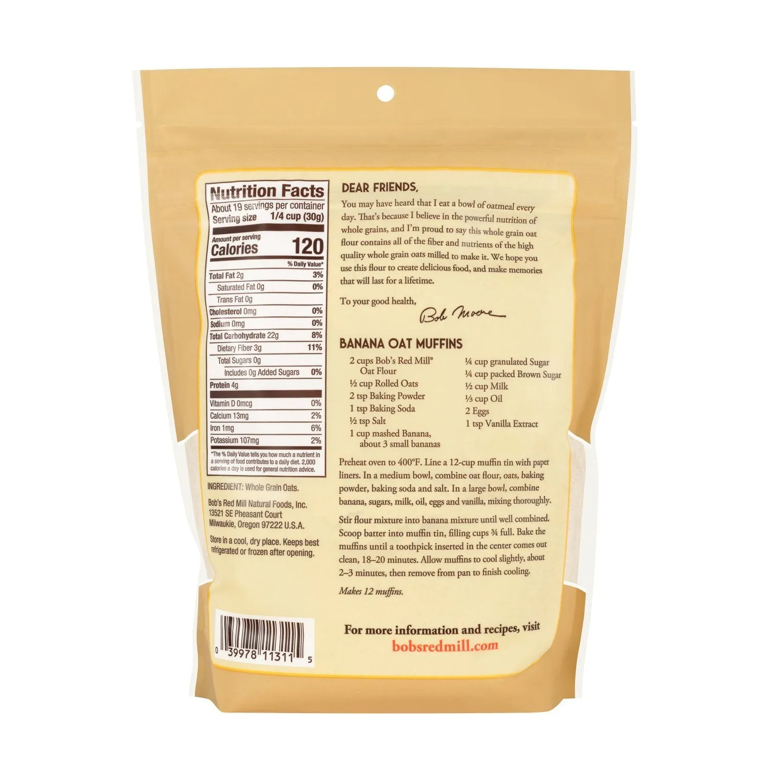 Bob'S Red Mill Oat Flour