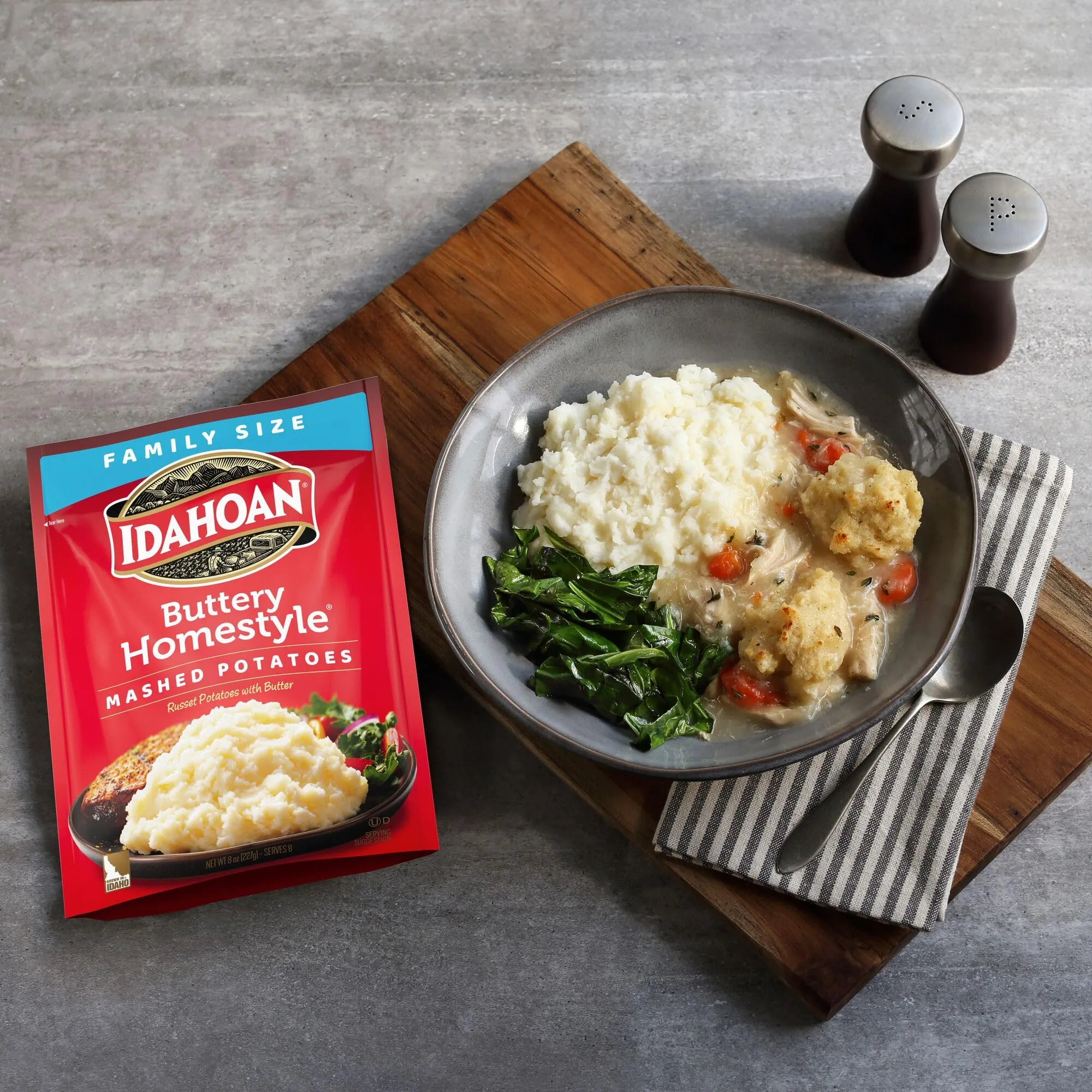 Idahoan Mashed, Buttery Homestyle, 8 Ounce (Pack of 8)