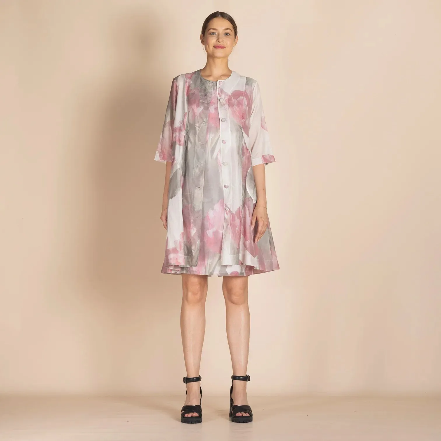 Tulips Giselle Dress Coat - Pink Tulips